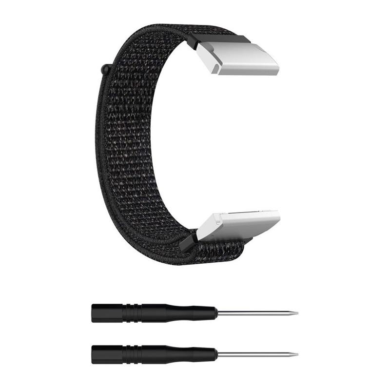 Garmin Fenix 6 6 Pro Velcro Closure Nylon Watchband Black 