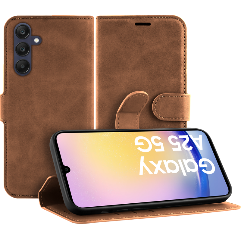 Samsung Galaxy A25 Premium Wallet Case - Brown