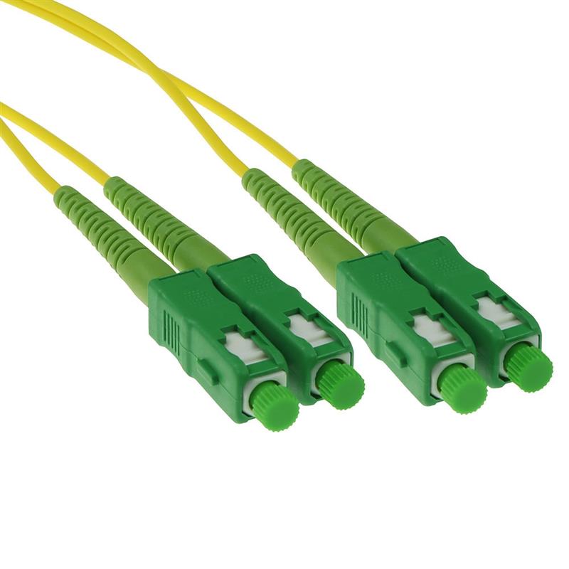 ACT RL1610 Glasvezel kabel 10 m 2x SC/APC OS2 Groen, Geel