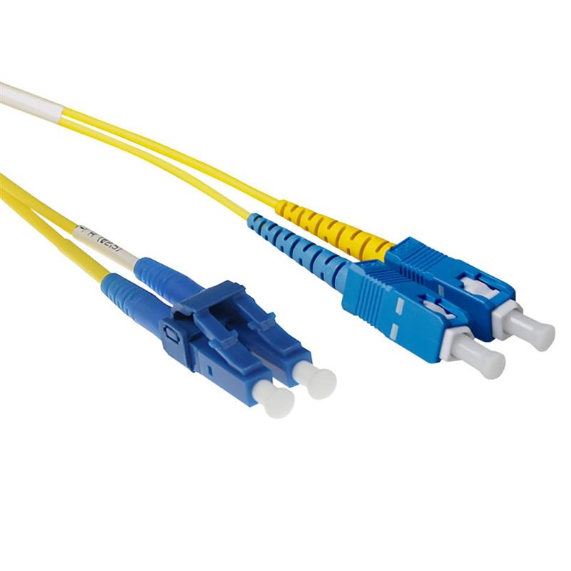 ACT RL1803 Glasvezel kabel 3 m 2x LC 2x SC OS2 Blauw, Geel