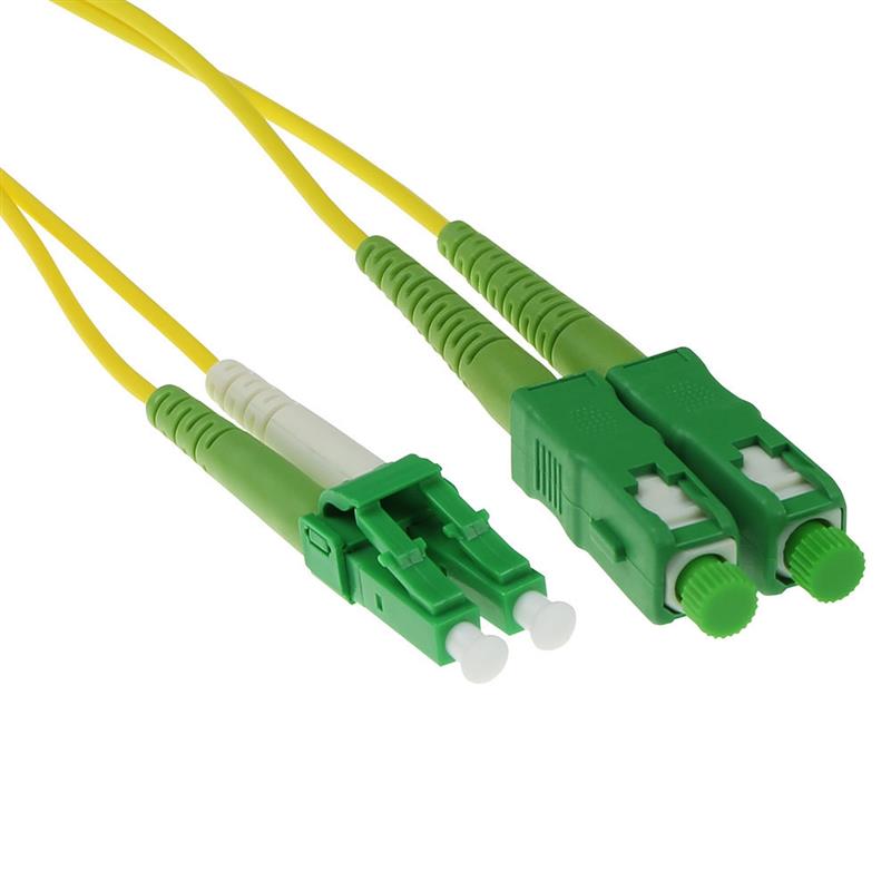 ACT RL2701 Glasvezel kabel 1 m LC/APC SC/APC OS2 Groen, Geel