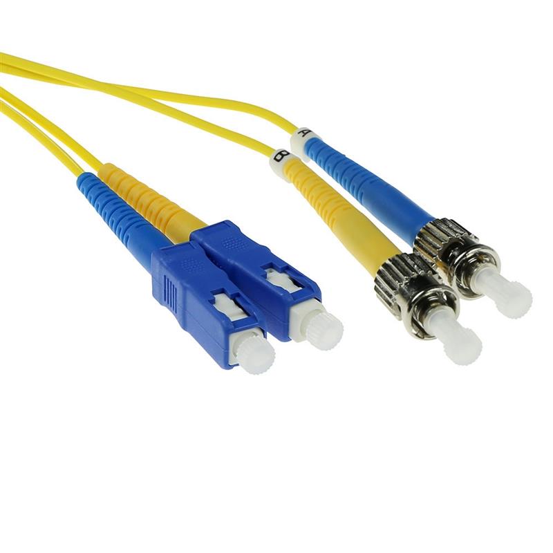 ACT SC-ST 9/125um duplex 1.00m (RL2901) 1m Glasvezel kabel Geel