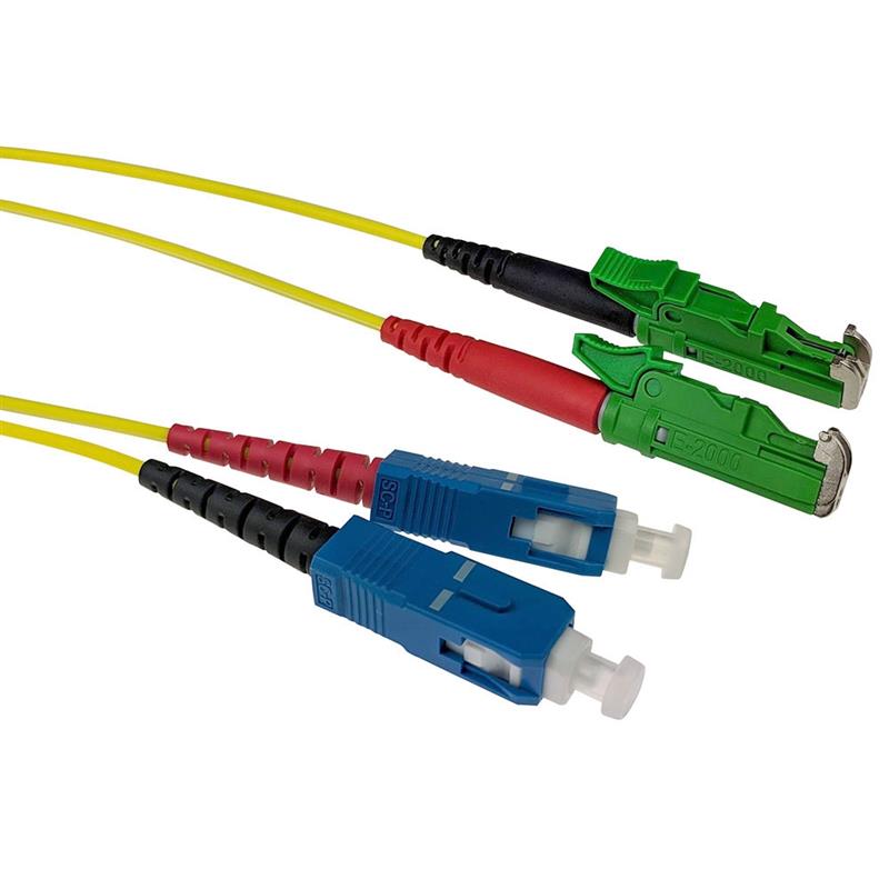 ACT RL3102 Glasvezel kabel 2 m 2x E-2000 (APC) SC/UPC OS2 Blauw, Groen, Geel