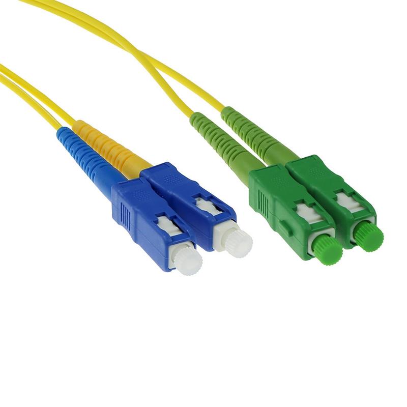 ACT RL3815 Glasvezel kabel 15 m 2x SC/APC 2x SC/PC OS2 Blauw, Groen, Geel