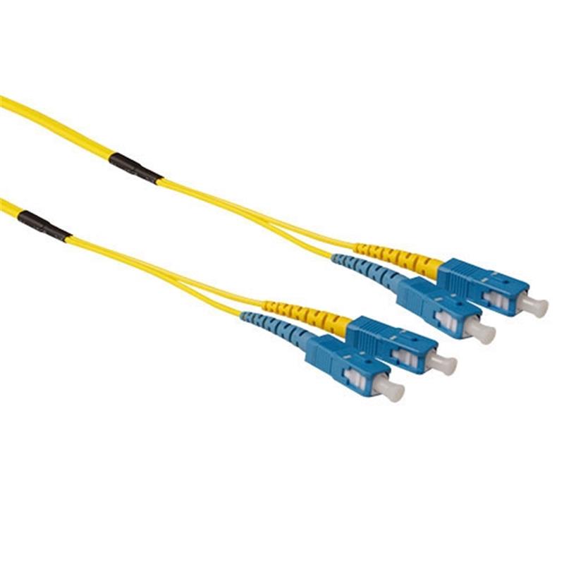 ACT RL5702 Glasvezel kabel 20 m 2x SC OS2 Blauw, Geel