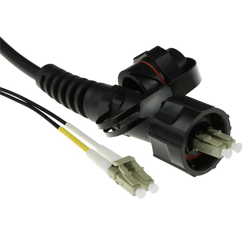 ACT RL7101 Glasvezel kabel 1 m 2x LC 2x LC ODVA OM3 Zwart