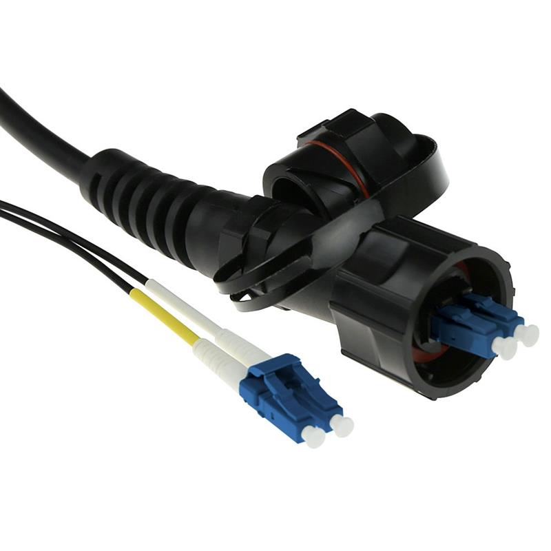 ACT RL7301 Glasvezel kabel 1 m 2x LC 2x LC ODVA OS2 Zwart