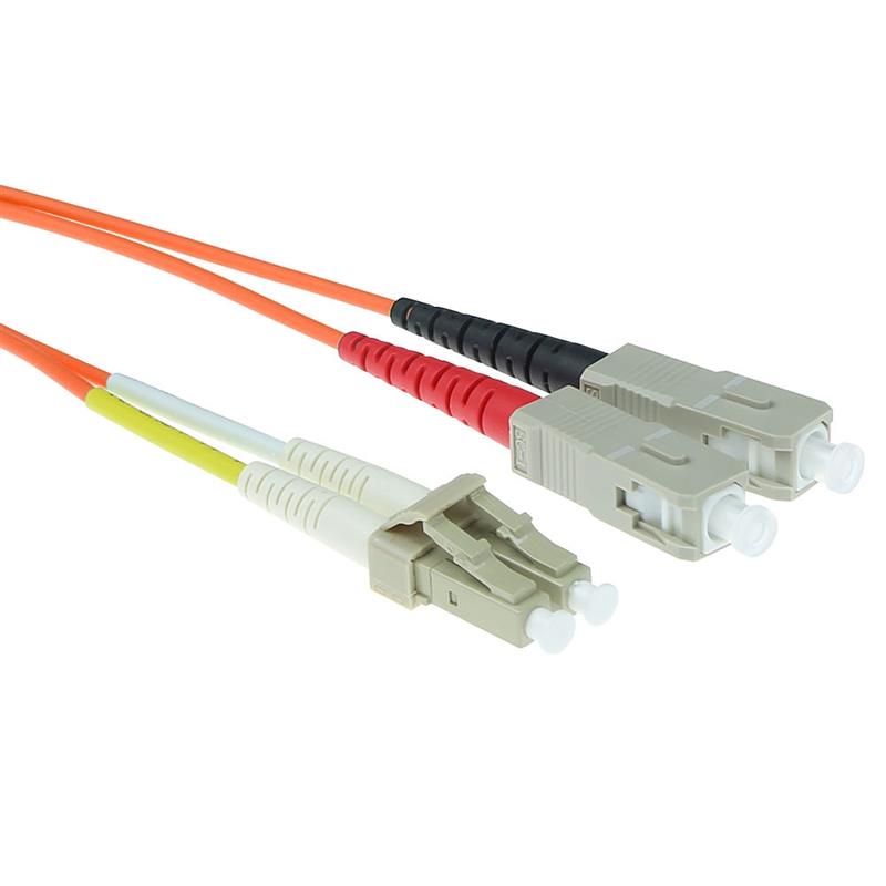 ACT RL8015 Glasvezel kabel 15 m LC SC Oranje