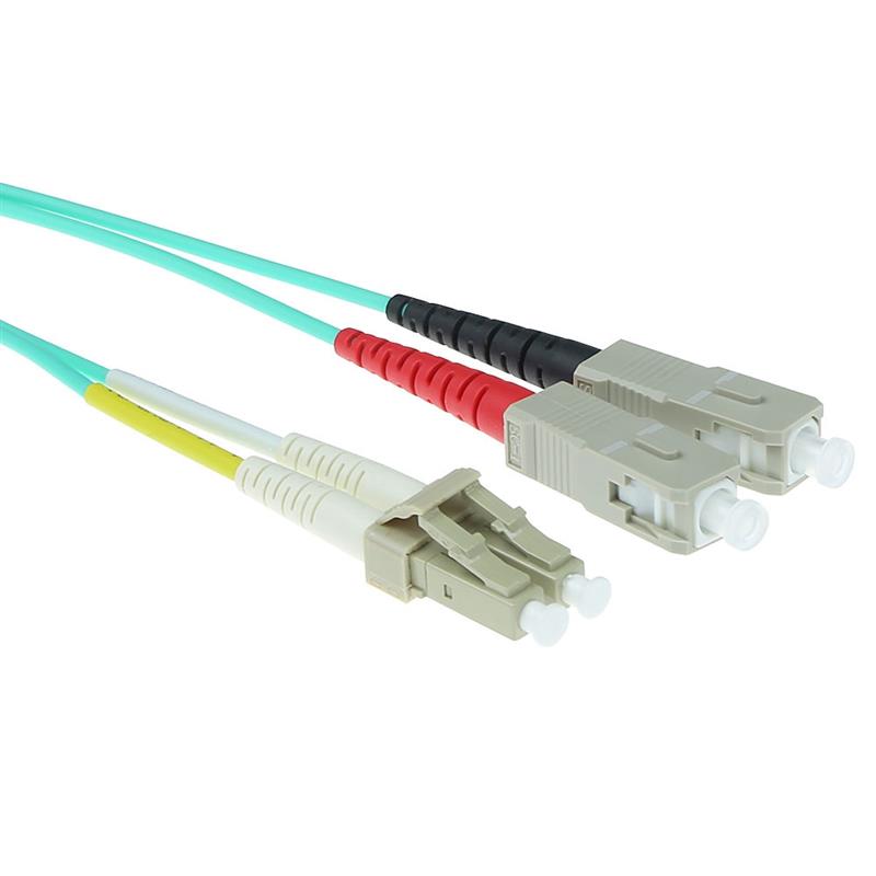 ACT RL8645 Glasvezel kabel 45 m 2x LC 2x SC OM3 Aqua-kleur