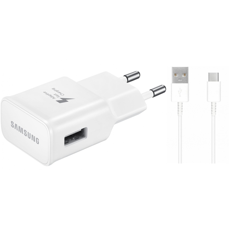 Samsung 15W USB-A Charger Fast Charging with Cable - TA200 White bulk packed 
