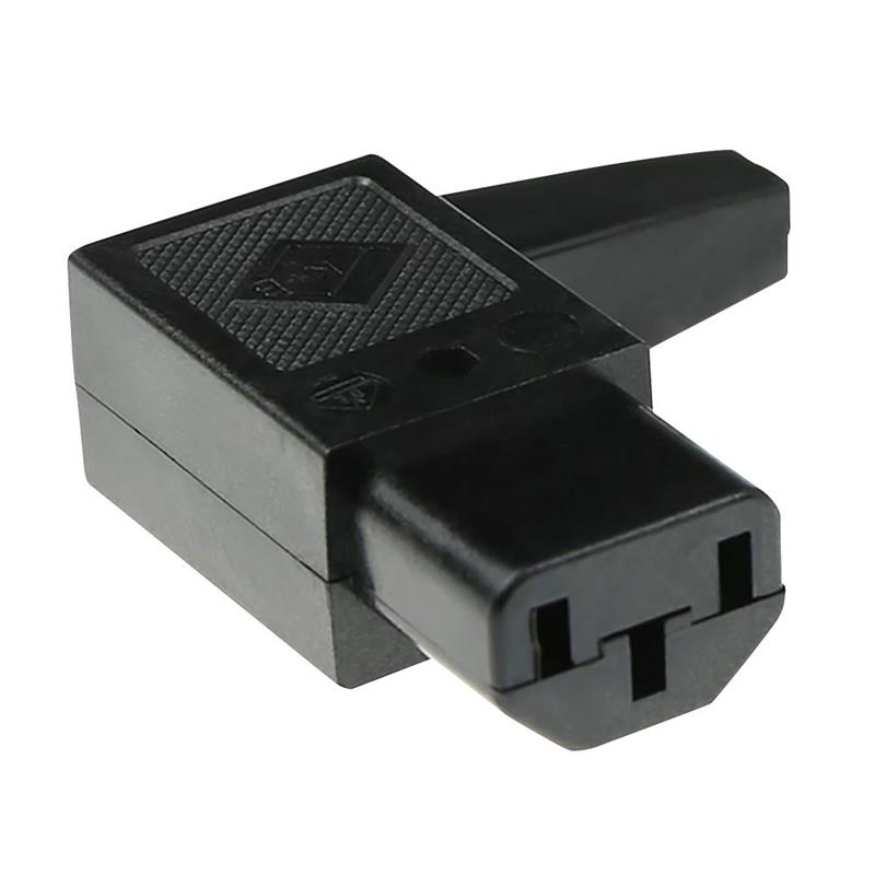 MPE-Garry C13 Power connector female haaks met kabelinvoer rechts