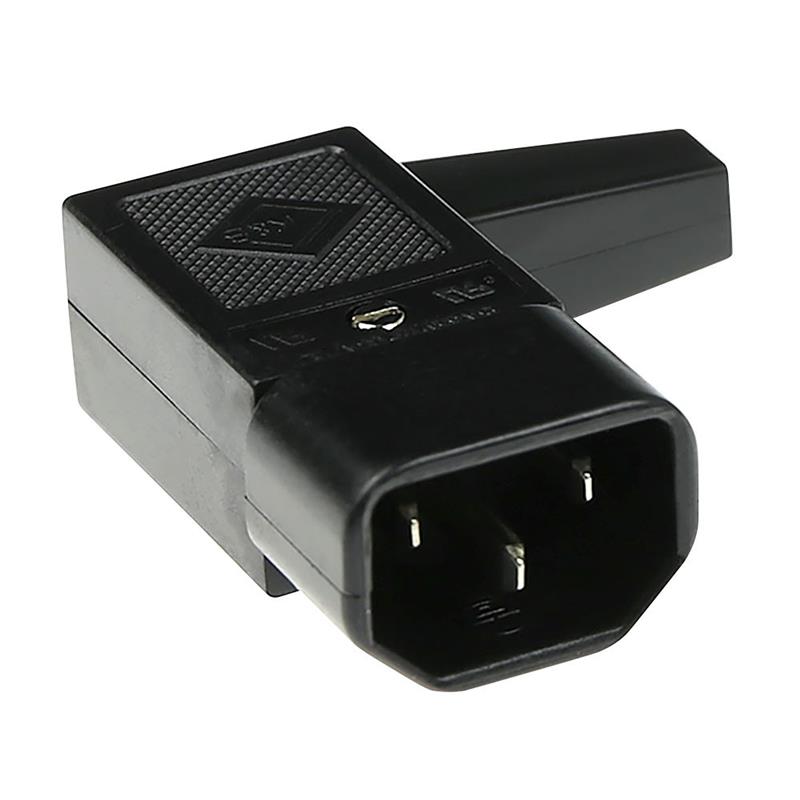 MPE-Garry C14 Power connector male haaks met kabelinvoer rechts