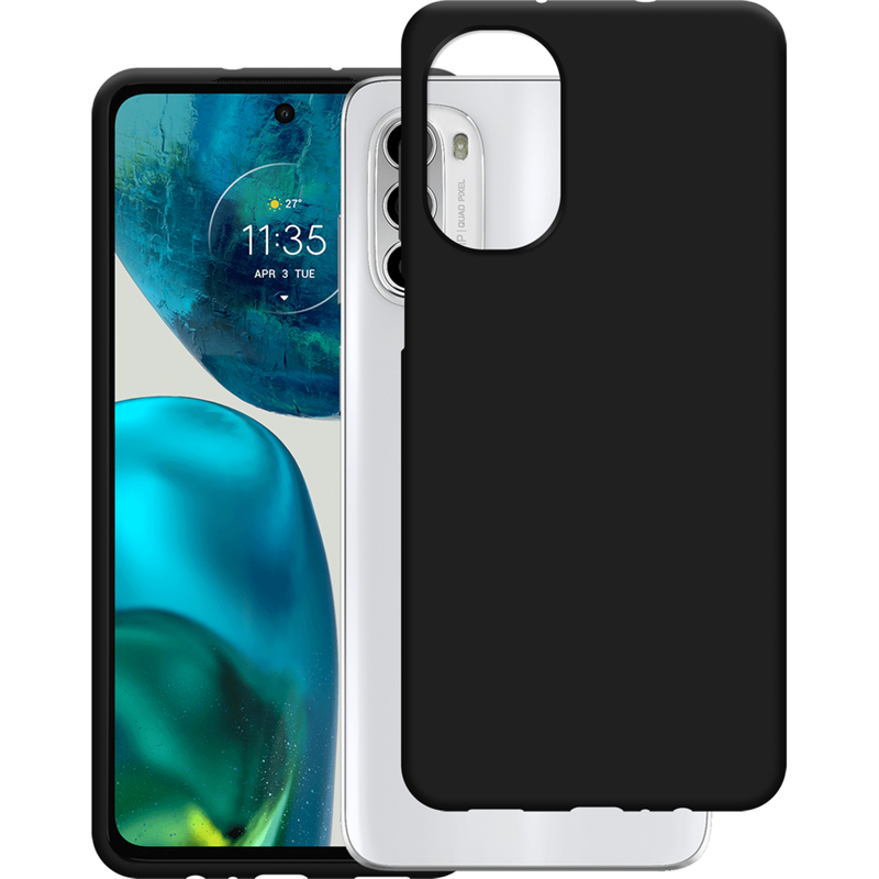 Motorola Moto G52 - Soft TPU Case with Necklace Strap - Black