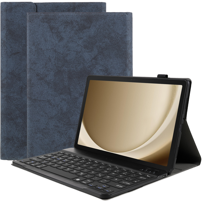 Samsung Galaxy Tab A9 - Premium Bluetooth Keyboard Cover Qwertz Blue